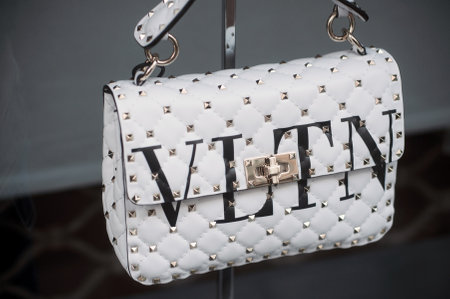 Mulhouse - France - 20 October 2019 - Closeup of Valentino handbag in a luxury fashion store showroomのeditorial素材