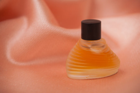 Mulhouse - France - 19 November 2019 - Closeup of Montana perfume in a transparent bottle on satin backgroundのeditorial素材