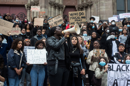 Mulhouse - France - 9 June 2020 - Portrait of people protesting in the street against the racism for...