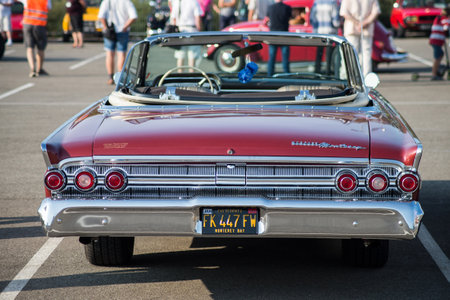 Mulhouse - France - 13 September 2020 - Rear view of vintage mercury convertible parked in the streetのeditorial素材