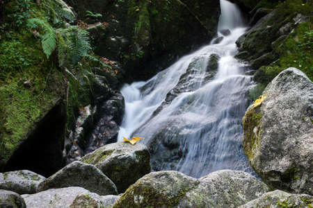 View of waterfall on long exposure photoの写真素材