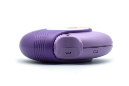 mulhouse - France - 4 November 2021 - Closeup of seretide asthma aerosol box on white backgroundのeditorial素材