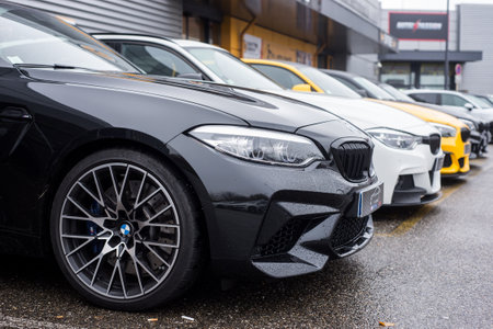 Mulhouse - France - 14 November 2021 - Front view of Bmw2 series alignment parked in the streetのeditorial素材