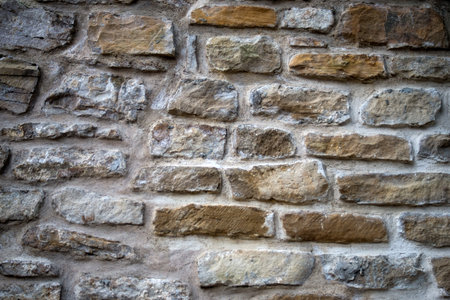 closeup of ancient stoned wall textureの写真素材
