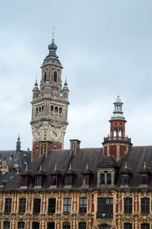 view of the famous ancient stock exchange of Lille in the north of France