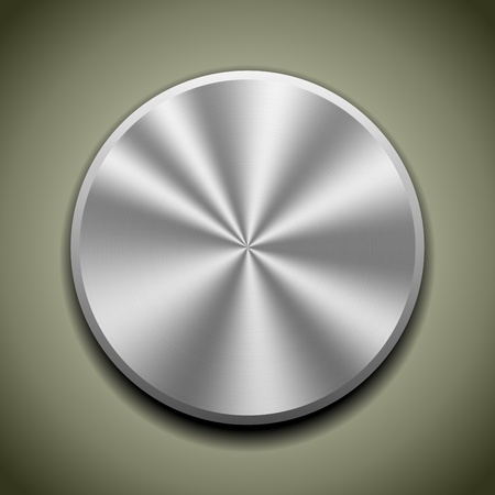 Realistic metal button with circular processing, cone reflectionのイラスト素材