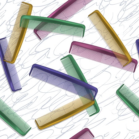 Background with colored combs for hairdressers and beauty salonsのイラスト素材