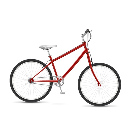 Red realistic vector bicycle Isolated over whiteのイラスト素材