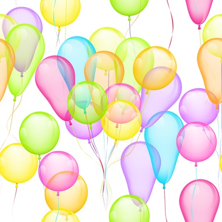 Seamless Background with multicolored balloons on whiteのイラスト素材