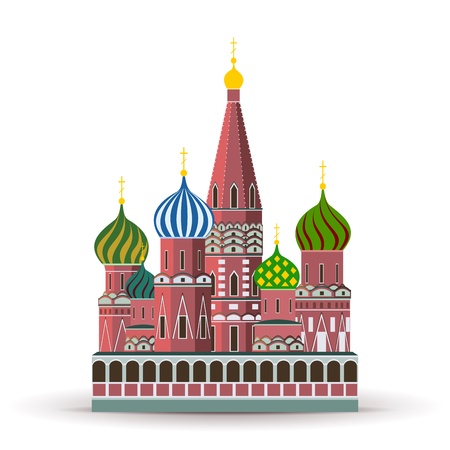 Kremlin, St. Basil Cathedral, Attraction in Moscowのイラスト素材