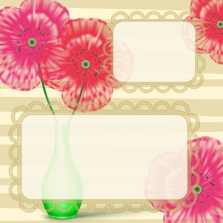 Love letter card with pink and red flowersのイラスト素材