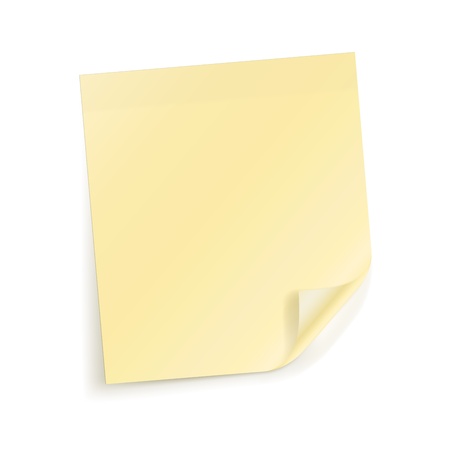 Yellow sticky sheet for notes on whiteのイラスト素材