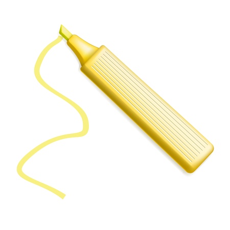 Yellow Highlighter Pen isolated on whiteのイラスト素材