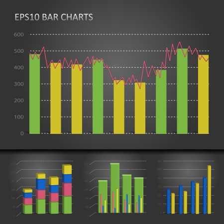 graph bar chart patterns on darkのイラスト素材