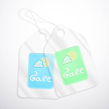  semitransparent Tags for spring sales over whiteのイラスト素材
