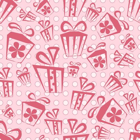 Seamless Pink Gift beautiful cute Backgroundのイラスト素材