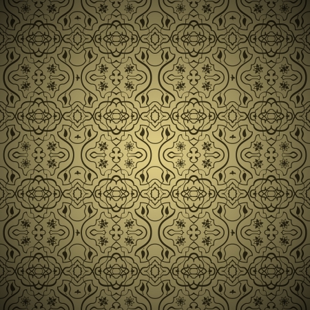 Seamless arabic background pattern  Gold and Blackのイラスト素材