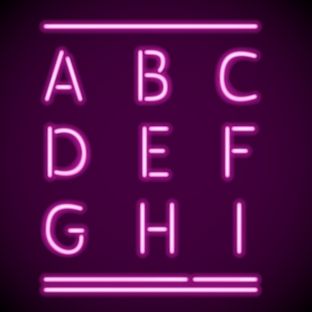 mesh realistic letters of neon tubesのイラスト素材