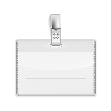 Realistic Card Name or Id Holder isolated on white.のイラスト素材