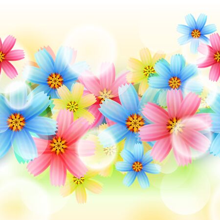 Vector Seamless Spring Flower Backgroundのイラスト素材