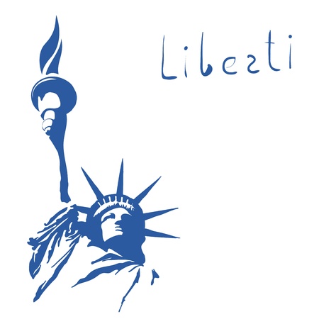 Statue of Liberty Sign isolated on white  のイラスト素材