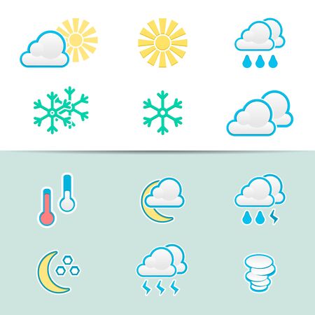 Elegant Weather Iconsのイラスト素材