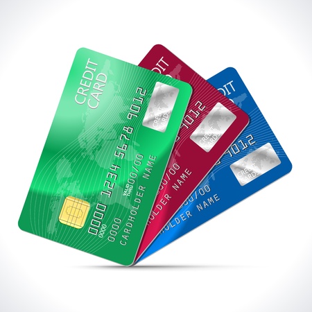Credit Cards isolated on white  Illustrationのイラスト素材