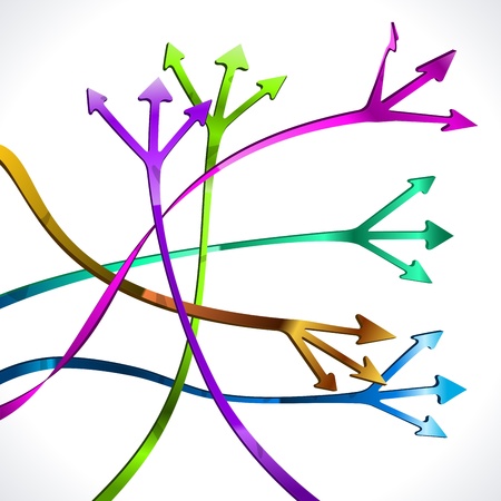 Multicolored Arrows isolated on white  Illustrationのイラスト素材