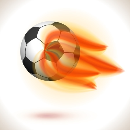 Fire Flaming Soccer Ball isolated on white  Illustrationのイラスト素材