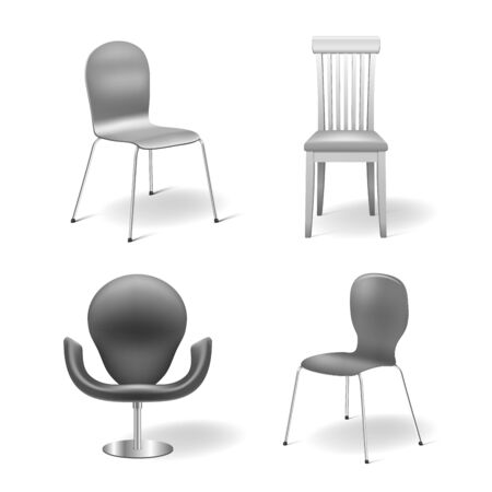 Vector Chairs Set isolated on white background  chair armchairのイラスト素材