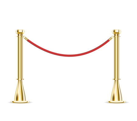 Barrier rope isolated on white backgroundのイラスト素材