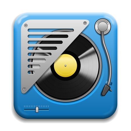 Turntable musical Vector Icon isolated on white backgroundのイラスト素材