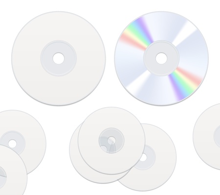 Two sides DVD or CD disc isolated on whiteのイラスト素材