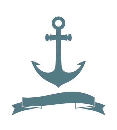 Anchor badge isolated on white  Vector Illustrationのイラスト素材