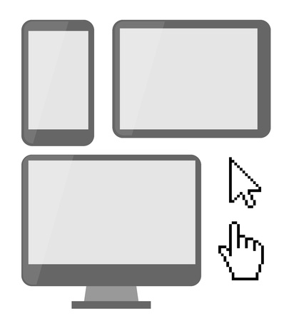 Simple gray vector Flat UI frames or stencilsのイラスト素材