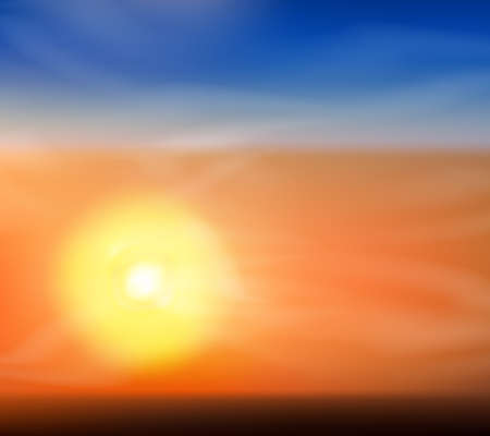 Cute Sunrise or sunset background Vector Illustrationのイラスト素材