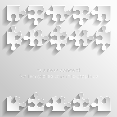 Paper puzzles for business concept, templates and infographicsのイラスト素材