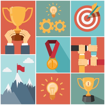 business achieving goal, success concept vector illustrationsのイラスト素材