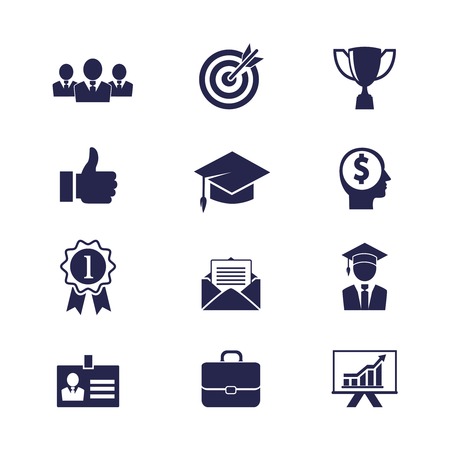 Vector Business career icons set for web and appsのイラスト素材