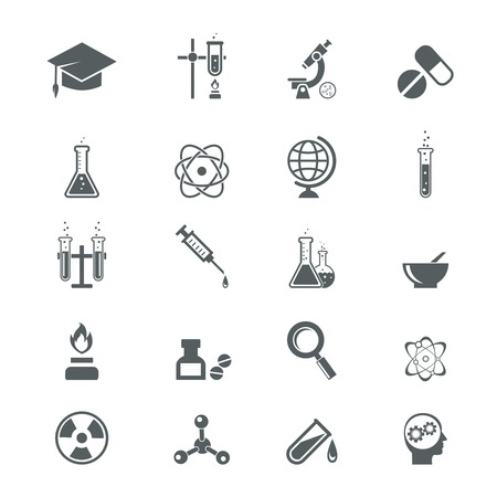 science icons on white for infographics, web and appsのイラスト素材