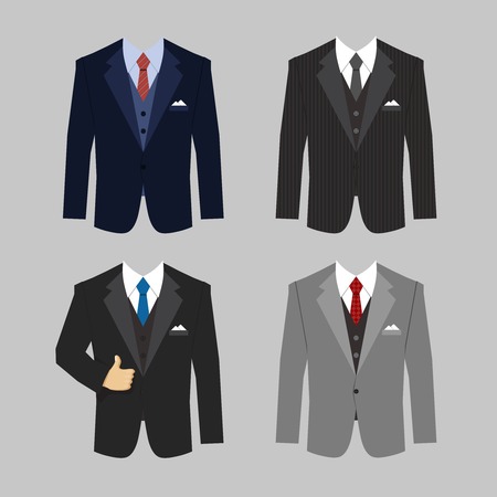 set of different colors business clothing suits vector eps10 illustrationのイラスト素材