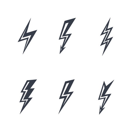 lightning silhouettes on white backgroundのイラスト素材