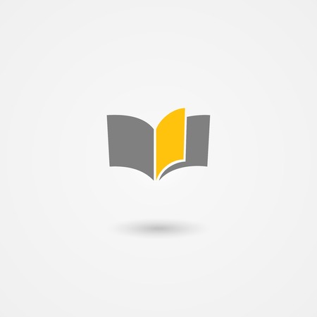 book icon with yellow page on white backgroundのイラスト素材