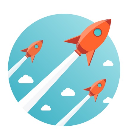 modern vector illustration concept for new business project startup, launching new product or serviceのイラスト素材