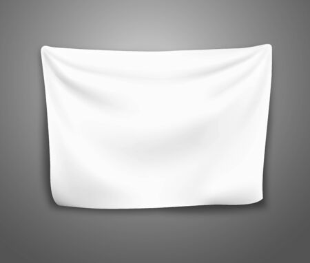 realistic blank banner with pleats のイラスト素材