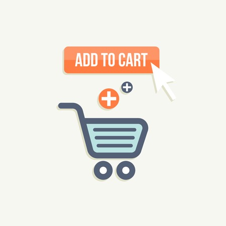 Add to cart concept. Button purchase and shopping cartのイラスト素材