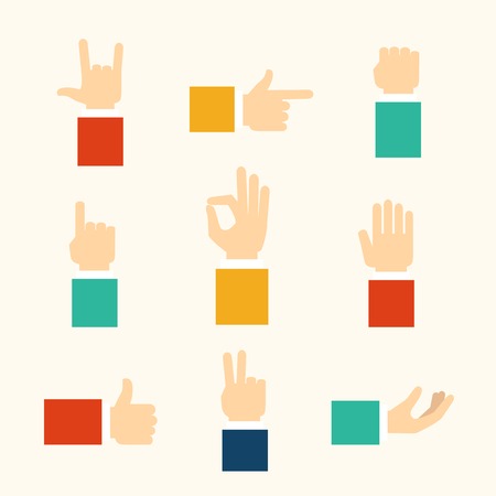 hands and fingers gestures のイラスト素材