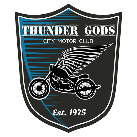 motorcycle club label - Thunder Godsのイラスト素材