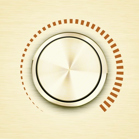 Round gold metallic volume knobのイラスト素材