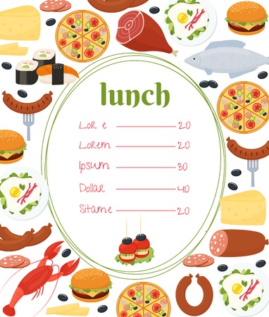 Lunch menu templateのイラスト素材